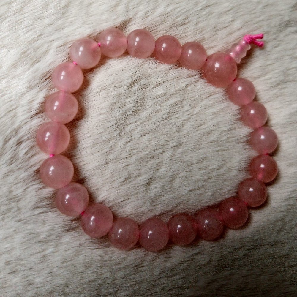 Pink Rutilated Quartz Stretch Bracelet - Picture 7 of 8
